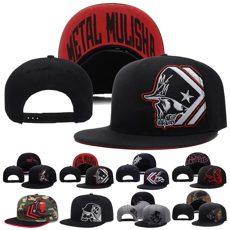 Snapback Hat Flat - Unisex Skeleton Embroidery Baseball Cap Women