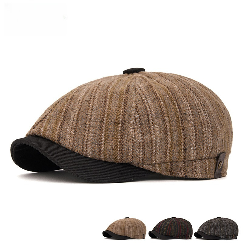 Unisex Striped Wool Blend News - огляд і ціна Newsboy Cap Ivy