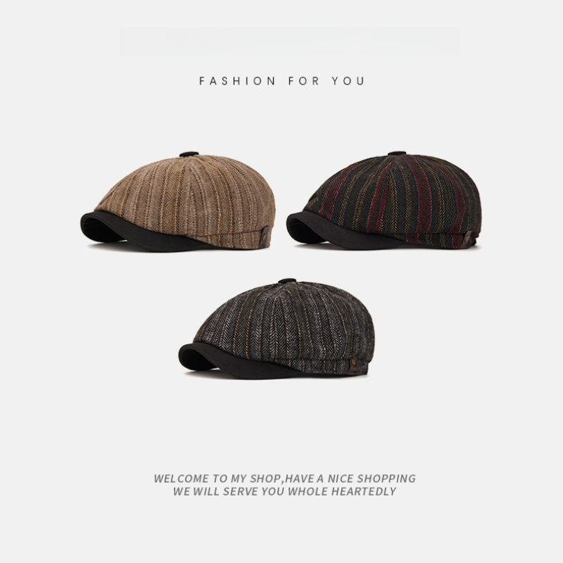 Unisex Striped Wool Blend News - огляд і ціна Newsboy Cap Ivy