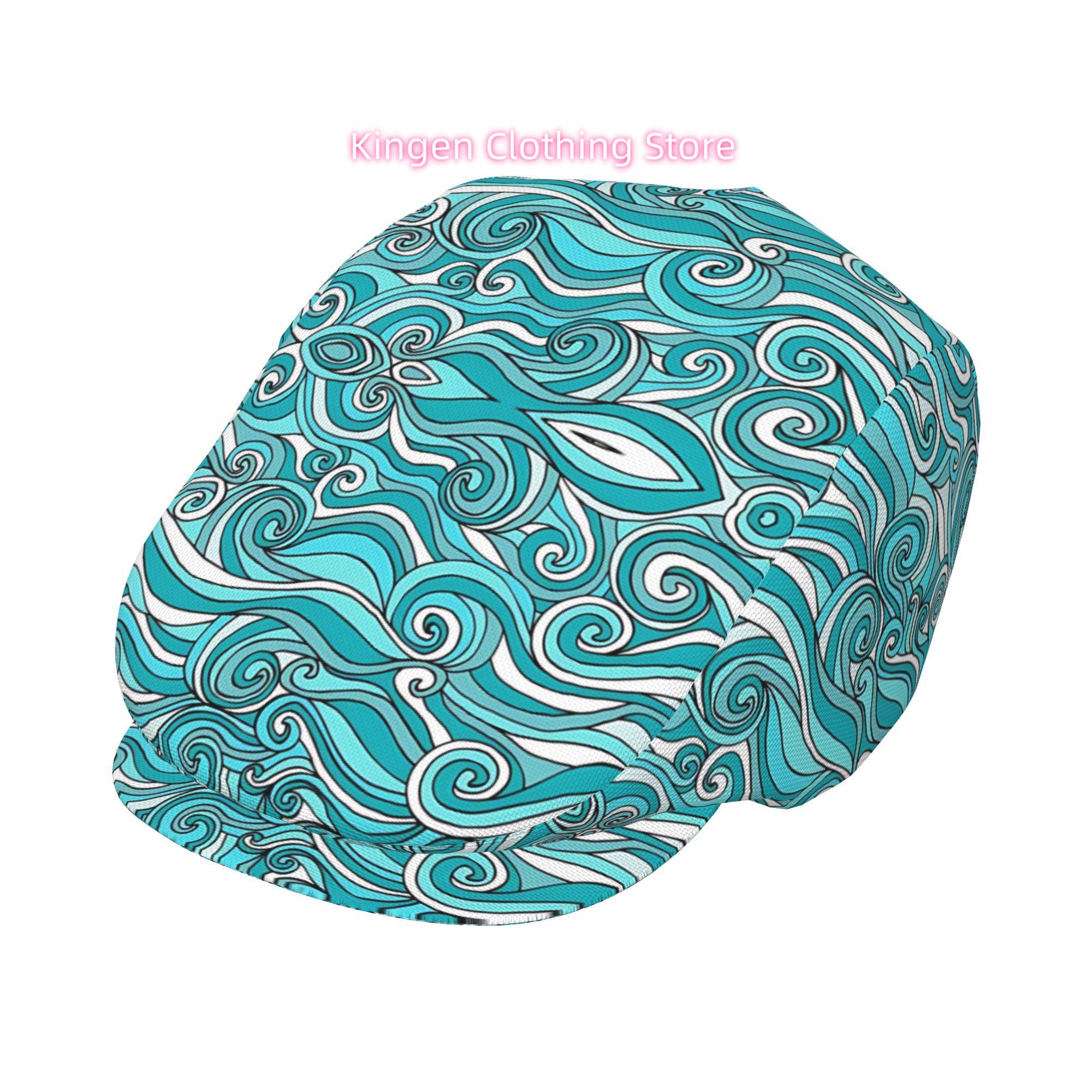 1pc Turquoise Blue & White Oce - огляд і ціна Newsboy Cap Ivy