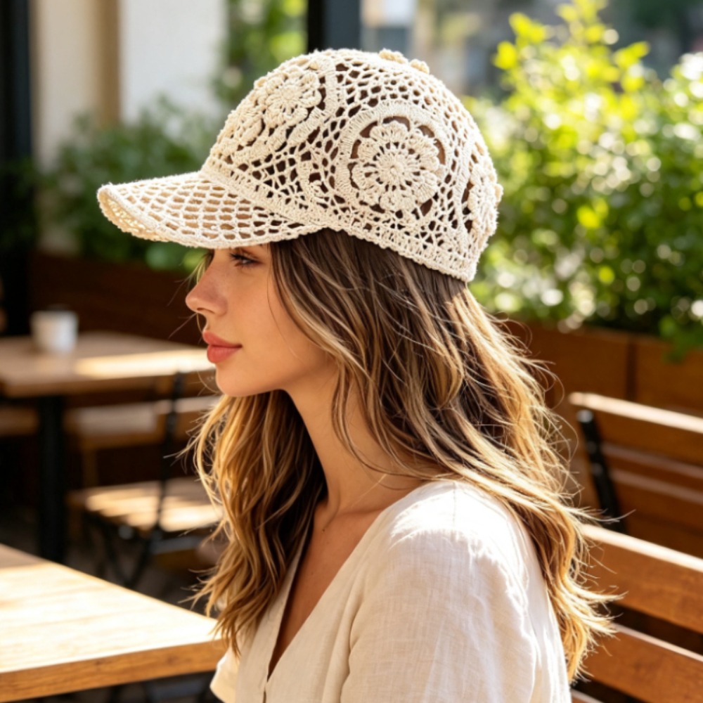 Hand Crochet Hollow Out Baseba - огляд і ціна Baseball Cap Structured
